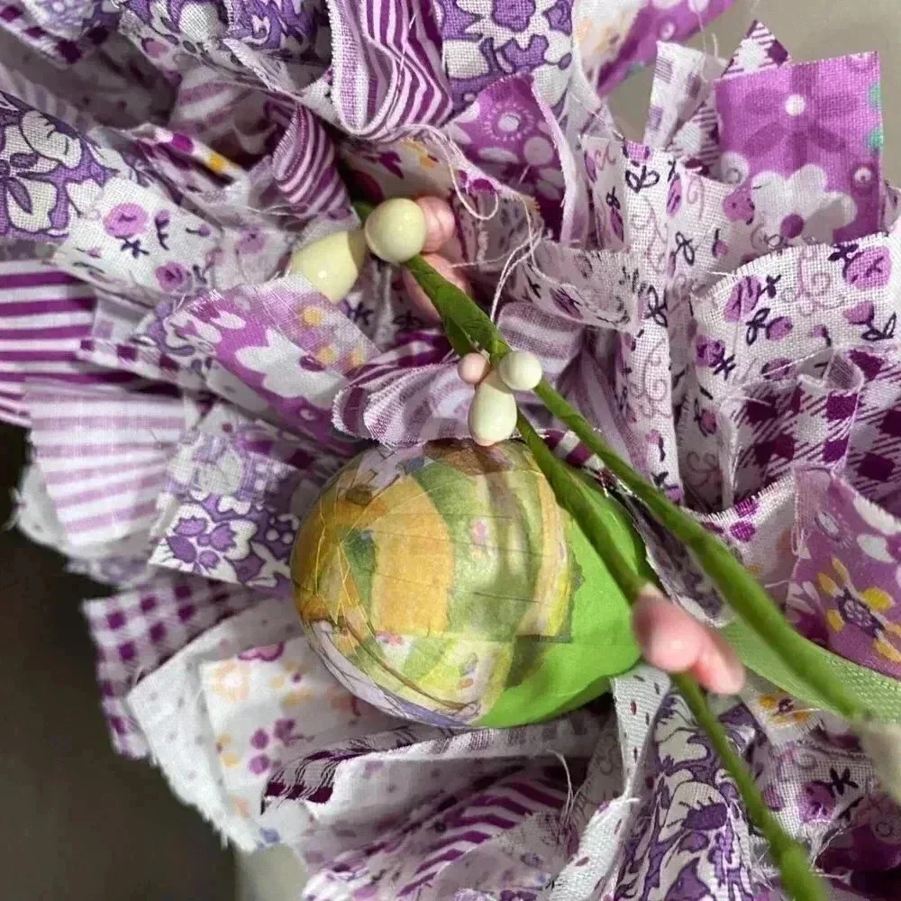 Easter Rag Wreath - 18”